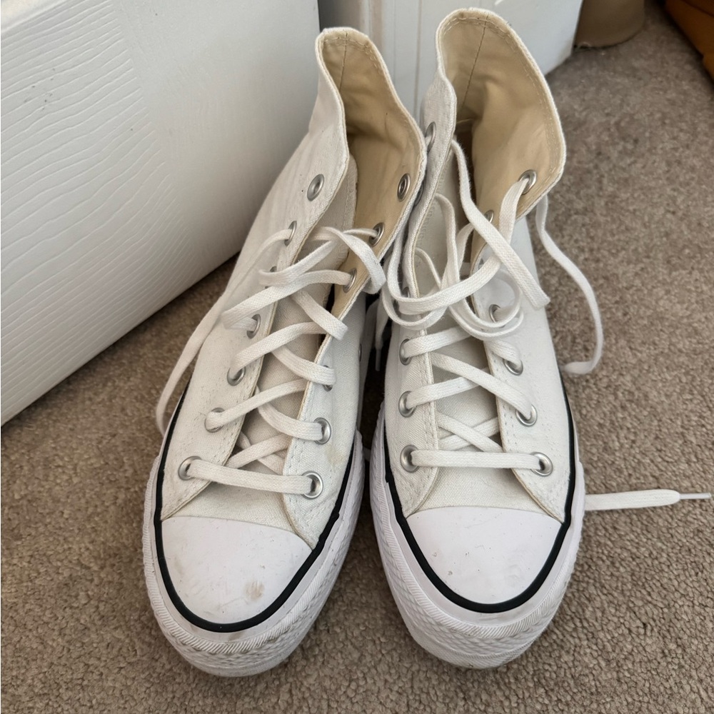 White Platform Converse High-Top Sneakers
